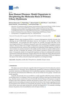 Model Organisms in Deciphering the Molecular Basis of Primary Ciliary Dyskinesia