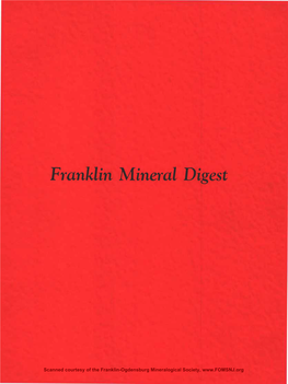 Franklin Mineral Digest Franktin Glineralttical (Association and FRANKLIN MINERAL DIGEST