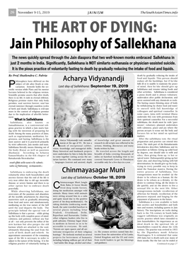 THE ART of DYING: Jain Philosophy of Sallekhana