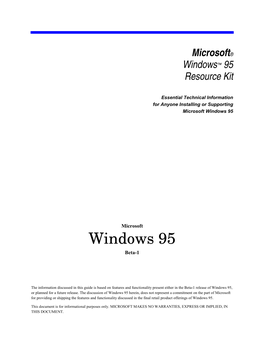 Microsoft Windows 95 Resource Kit