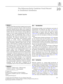 The Ediacaran-Early Cambrian Fossil Record in Southwest Gondwana 20