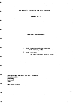 The Soils of Caithness Can Conveniently Be Described Under Two,Headifgs (Figure 1): 1