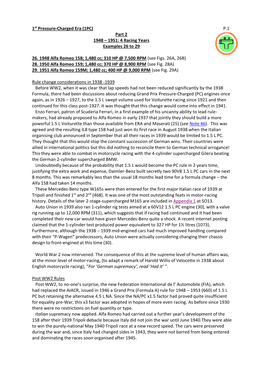 1St Pressure-Charged Era (1PC) P.1 Part 2 1948 – 1951: 4 Racing Years Examples 26 to 29