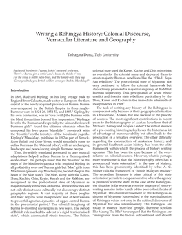 Colonial Discourse, Vernacular Literature and Geography