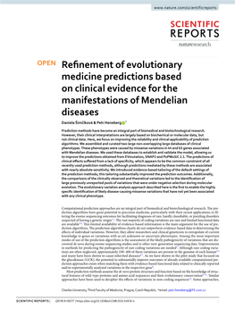 Refinement of Evolutionary Medicine Predictions Based on Clinical