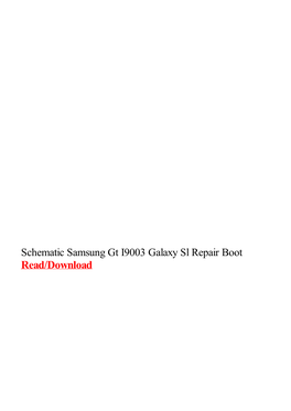 Schematic Samsung Gt I9003 Galaxy Sl Repair Boot