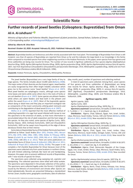 Coleoptera: Buprestidae) from Oman Ali A