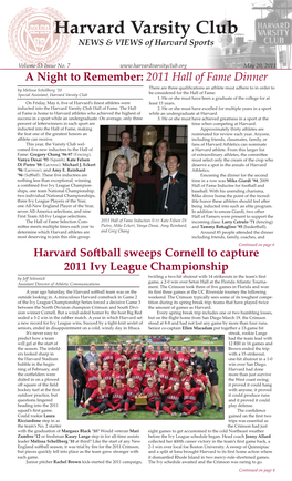 Harvard Softball Sweeps Cornell to Capture 2011