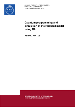 Quantum Programming and Simulation of the Hubbard Model Using Q