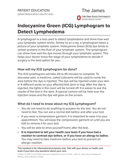 Indocyanine Green (ICG) Lymphogram to Detect Lymphedema