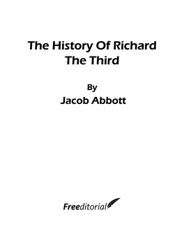 The History of Richard the Third
