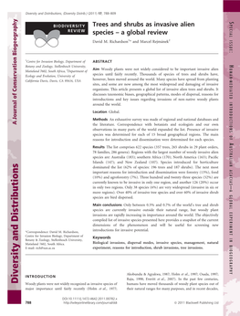 Trees and Shrubs As Invasive Alien Species a Global Review