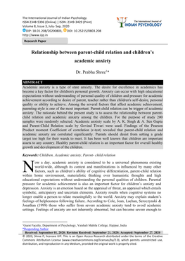 Relationship Between Parent-Child Relation and Children's Academic