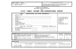 2 0 0 0 Family Income and Expenditures Survey