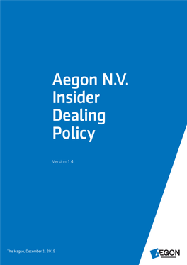 Aegon N.V. Insider Dealing Policy