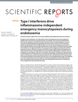 Type I Interferons Drive Inflammasome-Independent Emergency