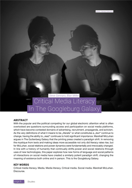 Critical Media Literacy in the Googleburg Galaxy