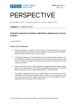 Which Presidential Candidate Will Chinese Indonesians Vote for in 2019?