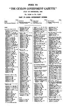 Ceylon Government Gazette” Ju Ly To' December, 1953