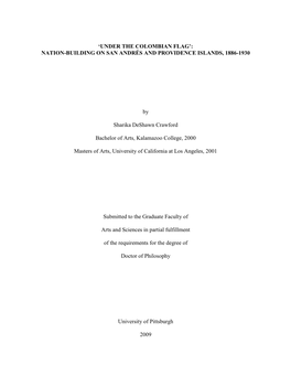 Nation-Building on San Andrés and Providence Islands, 1886-1930