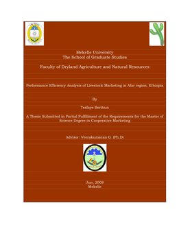 Performance Efficiency Analysis of Livestock Marketing in Afar Region, Ethiopia