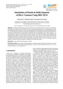 Simulation of Floods in Delhi Segment of River Yamuna Using HEC-RAS