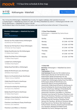 112 Bus Time Schedule & Line Route