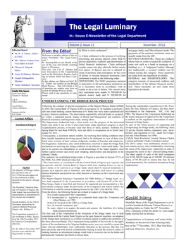 Legal Luminary November 2012