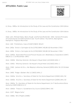 4FFLK904: Public Law | King's College London