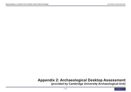 Archaeological Desktop Assessment (Provided by Cambridge University Archaeological Unit)