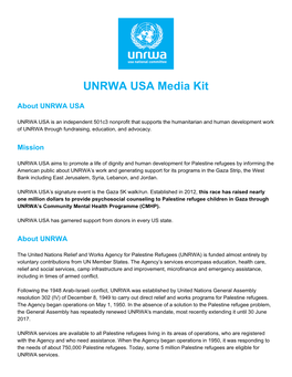 UNRWA USA Media Kit