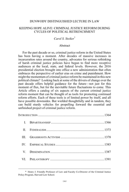 Criminal Justice Reform During Cycles of Political Retrenchment