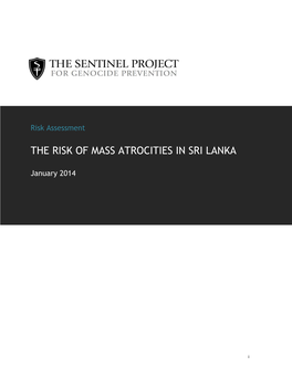 Assessment on the Risk of Mass Atrocities in Sri Lanka