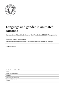 Language and Gender in Animated Cartoons
