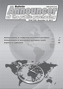 Of the Public Purchasing Announcernº46 (120) November 13, 2012