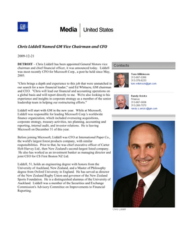 Chris Liddell Named GM Vice Chairman and CFO