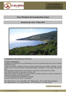 Tour D'horizon De La Production Corse
