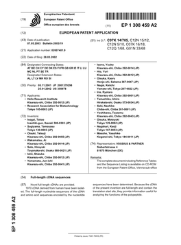 Full-Length Cdna Sequences