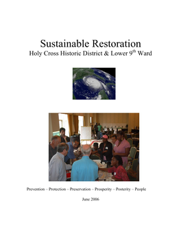 Sustainable Restoration Plan of Holy Cross/Lower 9Th Ward