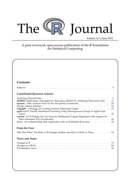 The R Journal Volume 4/1, June 2012