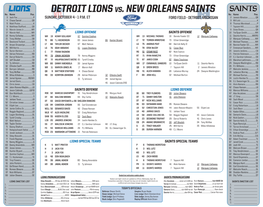 DETROIT LIONS Vs. NEW ORLEANS SAINTS No