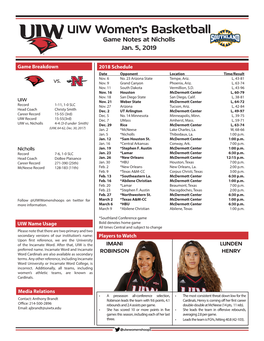 UIW Women's Basketball