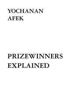 Afek Prizewinners Explained.Book