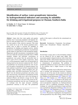 Identification of Surface Water-Groundwater Interaction By