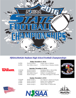 NJSIAA/Metlife Stadium High School Football Championships