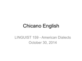 Chicano English