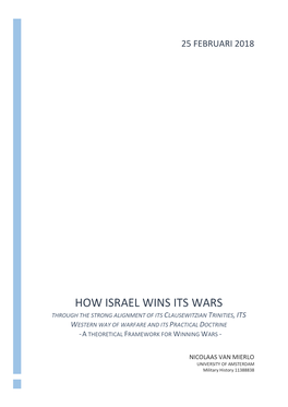 How Israel Wins Its Wars
