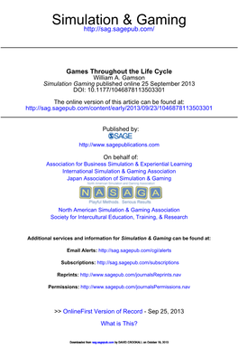 Gamson Simulation Gaming Published Online 25 September 2013 DOI: 10.1177/1046878113503301