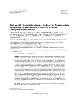 Contrasted Hydrological Systems of the Peruvian Amazon Induce