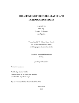 Form Finding for Cable-Stayed and Extradosed Bridges